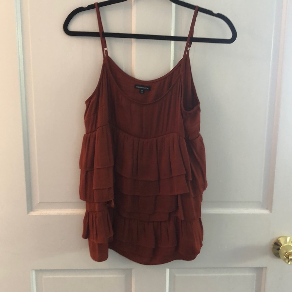 Rust color silky top